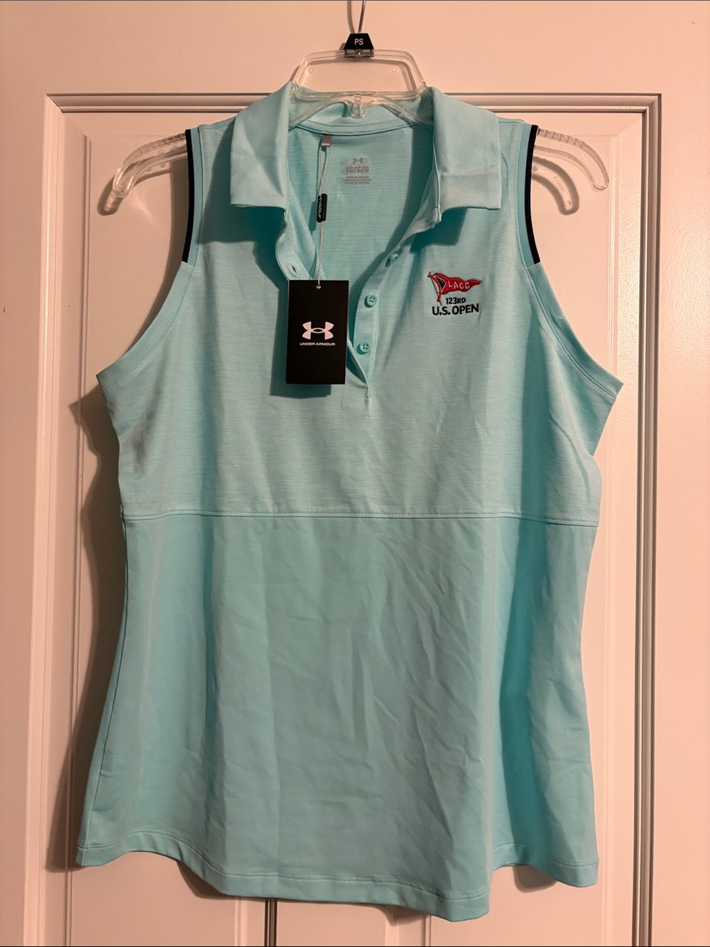 Under Armour Women's Light Blue Sleeveless Polo - U.S. Open